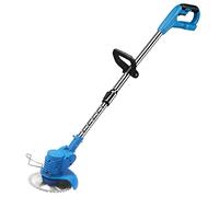 BRRNOO 21V Cordless Grass Trimmer Pelouse Pelouse électrique Télescopique Télescopique Prulaire multiproprié avec 5 Lames ABS 2 Blades en Acier Inoxydable 1 Lame de Scie en Alliage pour (Blue #-2)