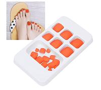 Brrnoo 24 Pcs Couleur Unie Faux Ongles d'orteil, Appuyez sur Les Ongles Courts Carrés Faux Ongles d'orteil Faux Ongles pour Femmes Filles-6 Couleurs(Orange)