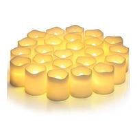 Brrnoo 24 Pièces Bougies LED, Bougies électroniques sans Flamme à Piles avec Effet de Scintillement Réaliste, pour la Décoration de Fête Table à Manger à la Maison