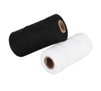 BRRNOO 250m, 8/4 Fil de Fil de Chaîne Filet pour la Machine à Broder, Noir + Tapis, Rubans, Couvertures