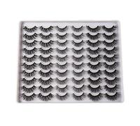 Brrnoo 30 Paires de Faux Cils 3D, Lot de 3 Styles, Épais Croisés, Bande
