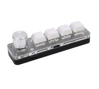 Brrnoo 4 Touches Clavier Programmable Keyboard de Jeu Mécanique Personnalisable Clavier de Macro Personnalisable avec Bouton RVB Lights Réglable pour Windows OS X