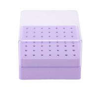 Brrnoo 49 Trous Support de Foret à Ongles Organisateur de Forets à Ongles Boîte de Rangement de Forets à avec Couvercle Anti-poussière Transparent pour Salon de beauté à Domicile