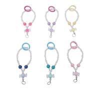 Brrnoo 6 Pièces Chaîne de Sangle de Téléphone Perlée Lanière de Téléphone Accessoires de Porte-Clés en Perles avec des Couleurs Vives et des Designs élégants pour Femmes Filles Sacs