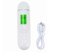 Brrnoo Analyseur D'huile Cutanée, Testeur D'hydratation pour Usage Domestique, Voyages, Salons de beauté et Consultation Professionnelle de Soins de la Peau, Grand écran Numérique LCD, (WHITE)