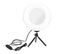 Brrnoo Anneau Lumineux LED Dimmable 8W, 10 Niveaux de luminosité, 3 Modes de Couleur, Trépied pour Streaming Vidéo en Direct, Maquillage, Photographie, Lumière D'appoint