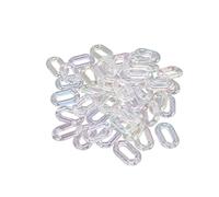 BRRNOO Anneaux de Liaison, Chaîne Acrylique à Fermoir en Plastique avec 1,3 * 0,8 Pouces 50 Pièces Bricolage Assemblable Placage de Couleur Transparent Maillon de Chaîne en Acrylique Connecteurs à