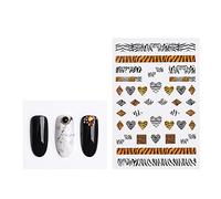 Brrnoo Autocollants Ongles 3D Léopard Effet Mat, Accessoire Décoratif Facile à Appliquer, Multiple Types pour Design D'Ongles (3201)