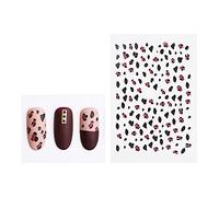 Brrnoo Autocollants Ongles 3D Léopard Effet Mat, Accessoire Décoratif Facile à Appliquer, Multiple Types pour Design D'Ongles (3179)