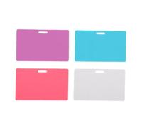 Brrnoo Badge de Bloc-Notes Effaçable Horizontal, 4 Pièces Ensemble de Bloc-Notes de Badge en Silicone Réutilisable de Carte d'identité Inscriptible avec Stylo à Bille (4 pièces horizontales)