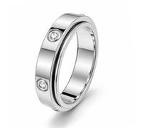 Brrnoo Bague Rotative en Acier Inoxydable avec pour Femme (Steel)