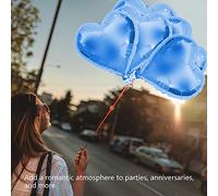 Brrnoo Ballons de Coeur, Ballon de Décoration 10 Pcs en Feuille de Coeur en Feuille de en Aluminium en Aluminium pour la Fête Anniversaire de Mariage Décor (BLUE)