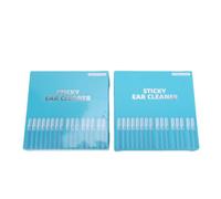 Brrnoo Bâtonnets de Nettoyage D'oreille Collants Lavables Réutilisables, Paquet de 48 Tampons Adhésifs Souples et Flexibles pour Enlever le Cérumen avec Poignée en ABS pour la Maison et