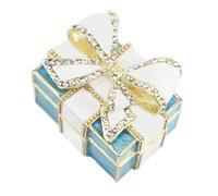 Brrnoo Boîte à Bijoux Vintage Organisateur de Bibelots Boîte à Bibelots Porte-trésor Boîte à Bibelots Multifonctionnel Décoratif en Alliage Fait à la Main Boîte à Bijoux Vintage (Bleu