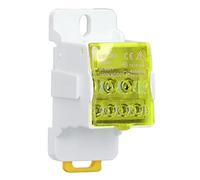 BRRNOO Boîte de Rail Din, Borniers de Rail Din Boîtier de Conducteur en Laiton épissable 690 V 80 A PA66 Boîte de Distribution de Bornes pour Appareils Ménagers (Yellow)