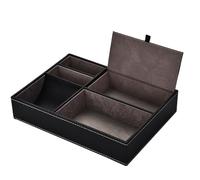 Brrnoo Boîte de Rangement de Bureau en Cuir PU à la Mode et Unique, Conception de Partition, économie D'espace, adapté à Un Bureau, Usage Domestique, Idéal pour Le Téléphone, Les