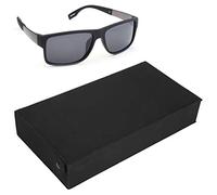 Brrnoo Boîte de Rangement pour Lunettes, boîte à Lunettes boutonnée à 5 Compartiments, vitrine de Protection pour Lunettes de, Organisateur de Bijoux de Voyage (Noir)