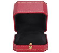 Brrnoo Boîte élégante pour alliances, présentoir de rangement simple pour de mariage (boîte rouge simple)