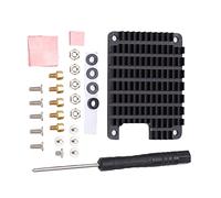 Brrnoo Boîtier de Refroidissement Passif en Aluminium Radiateur pour Compute Module 4 CM4, 120x69x27mm Dissipateur de Chaleur avec 22 Ailettes, Composant électronique, Trou de Réserve,