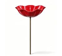 Brrnoo Bol de Bain pour Oiseaux et Abeilles en M tal Autoportant en Forme de Fleur Bol Profond pour Pollinisation Station d Arrosage et Bains pour Insectes et Oiseaux Piquet de 15 cm inc