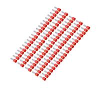 Brrnoo Borne de Tube isolé, Rouge 100pcs Rond le Connecteur de Sertissage en Cuivre Terminal de Sertissage pour 8AWG Fil électrique E10-12