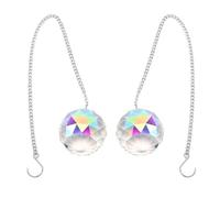 BRRNOO Boule de Cristal Prisme Pendentif Ornement de Fenêtre pour Arc-en-ciel Colorés dans le Jardin du Bureau à Domicile, 2 Pièces Prisme Boule de Cristal avec Chaîne (COLORFUL)