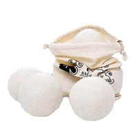 Brrnoo Boules de Séchage de Laine, 6 Pièces, Adoucissant de Tissu Réutilisable pour Bébés et Peaux Sensibles, Accélère le Temps de Séchage, Réduit l'électricité Statique avec de la