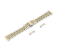 Brrnoo Bracelet de Montre en Métal, Bracelet de Montre de Remplacement en Acier Inoxydable avec Longueur Réglable, Conception Ergonomique et Confortable, pour les Professionnels et les (20)