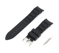 Brrnoo Bracelet de Montre en Silicone avec Boucle Ardillon de 20 Mm, Accessoire de Remplacement, Durable, Confortable, Ajustement Universel pour Hommes et Femmes, et Blanc (BLACK)
