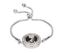 Brrnoo Bracelet Diffuseur D'huiles Essentielles en Acier Inoxydable de qualité Supérieure, Médaillon D'aromathérapie Réglable pour Femmes et Filles, Cadeaux de Vacances, Thanksgiving,