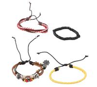 Brrnoo Bracelet Multicouches Vintage pour Femmes, avec Perles en Bois, CCB, Alliage et Corde de Chanvre, pour Usage Quotidien, Bord de Mer et Fêtes