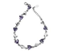 Brrnoo Bracelet Violet pour Mariage, Bijou de Couple, Romantique orné de 8 Cœurs et de, pour Hommes et femmes.