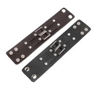 Brrnoo Bracelets Punk en Cuir PU, Conception de Boucle en Alliage Noir Marron, 2 Pièces pour Hommes et Femmes