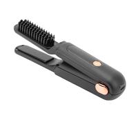 BRRNOO Brosse à Lisser Fil 2 en 1, Brosse Chaude Portable, Peigne à Lisser avec Affichage Numérique, Couvercle Anti-poussière, Batterie Lithium-ion 3500 MAh pour Femmes et Hommes, (BLACK)