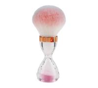 BRRNOO Brosse à Poussière pour Ongles en Forme de Sablier, Grande Brosse de Nettoyage en Acrylique pour Manucure, Outils de Nail Art avec Poils en Fibres Souples pour L'élimination de (PINK)