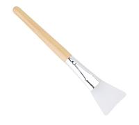 BRRNOO Brosse pour Masque Facial, Tête en Silicone, Manche en Bois Antidérapant, Outil Applicateur de Masque pour Routine de Soins du Visage, Facile à Utiliser, Prise en Main Confortable, (Manche en