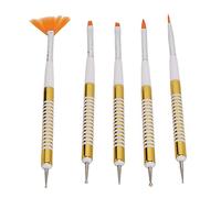 Brrnoo Brosses à Ongles Double Ongle, Stylo à Poil avec Couvercle, Ensemble de 5 Pièces Brosses à Ongles Bricolage Professionnel