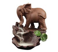 Brrnoo Brûleur D'encens à Reflux en Forme D'éléphant Mignon, Porte-encens en Céramique, Conception Unique, Effet de Reflux, Fabrication Exquise, Mobilier Classique avec Aide à la (#1)