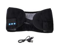 BRRNOO Cache-Yeux de Sommeil Bluetooth, Housse de Couchage Musicale sans Fil Rechargeable Masque pour les Yeux Respirant Bloquant la Lumière pour les Voyages à Domicile et au Bureau (BLACK)