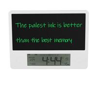BRRNOO Calendrier électronique Bloc-notes LCD Tableau D'écriture Horloge de Date Numérique pour le Bureau à Domicile Léger Portable Matériau ABS Blanc