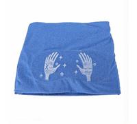 Brrnoo Capuchon de Soins de la Tête avec Cache-yeux Amovible, Compression de Tête, Compresse Chaude et Froide à 360 °, Respirant, Doux, Coulissant, pour Soulager les Tensions, Repos, (Bleu Brodé)
