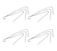 Brrnoo Chaîne de Panier Suspendu, Chaînes de Paniers Suspendus en Acier Inoxydable 304 4 Pièces Suspendue avec Crochets de Remplacement de Cintres pour Plantes de Fleurs de Jardin