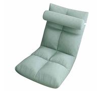 Brrnoo Chaise pour Chambre à Coucher, Chaise de Lecture avec Un Cadre en Métal Lourd 8 Grilles Fauteuils Inclinables pour Adultes (Blue)