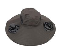 Brrnoo Chapeau de Ventilateur Solaire en Acrylique à Bord Large avec Deux Ventilateurs, Preuve à L'épreuve de la Randonnée, Camping, Recharge Solaire/USB, Refroidissement à Haute (Green)
