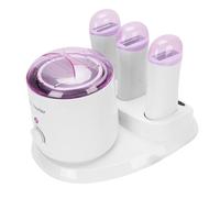 Brrnoo Chauffe-cire 4 en 1, Chauffe-cire Anti-brûlure avec Couvercle Transparent, épilateur électrique 220 W pour Usage Domestique et Professionnel (Prise UE 220V)