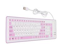 Brrnoo Clavier Mécanique, Clavier de Machine à écrire de Jeu avec 103 Touches USB Filaire en Silicone Pliable, étanche, Muet, sans Décoloration, Clavier Pliable en Silicone pour PC