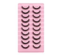 BRRNOO Clusters de Cils, Clusters de Faux Cils avec Look pour Toutes les Occasions 10 Paires d'extensions de Faux Noirs, 6 en Option pour les Débutants (1)