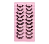 BRRNOO Clusters de Cils, Clusters de Faux Cils avec Look pour Toutes les Occasions 10 Paires d'extensions de Faux Noirs, 6 en Option pour les Débutants (6)