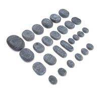 Brrnoo Coffret de Pierres Chaudes pour Massage, Pierres de Basalte Chauffées, 27 Pièces, à Absorption D'huile Essentielle Microporcuse, Bords Polis, pour Spa, Salon et Centre de Bien-être