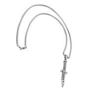 Brrnoo Collier avec Pendentif Couteau pour Homme, Bijoux en Acier Titane pour Homme avec Design Brillant, Style Unique pour les Fêtes, les Voyages Quotidiens, Longueur de la (chaîne de couleur en